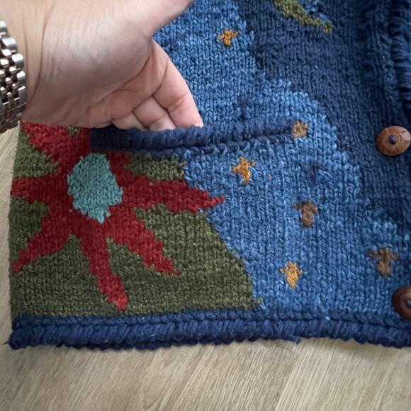 NOMADIC TRADERS 100% WOOL CARDIGAN SIZE MEDIUM - Picture 6 of 8